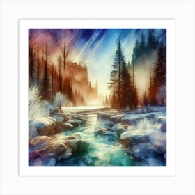 Winter Landscape Painting Art Print