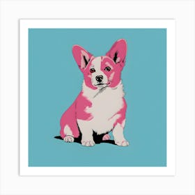 Colorful Pop Art Corgi Illustration – Modern Dog Wall Art for Home Decor Art Print