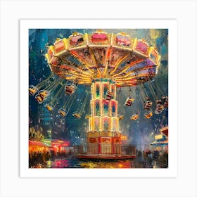 Carousel At Night, Abstract Expressionism, Minimalism, and Neo-Dada Art Print