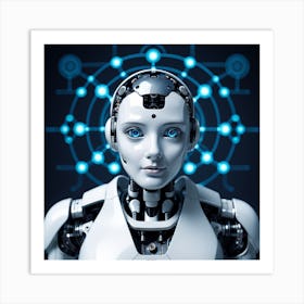 Robot Woman With Blue Eyes 1 Art Print