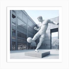 Statue Of Soccer Player Art Print