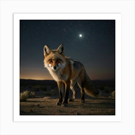 Fox At Night 1 Art Print