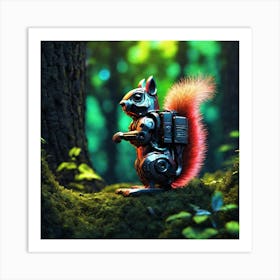 Robot Squirrel Art Print