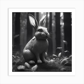 Rabbit In The Forest 21 Art Print