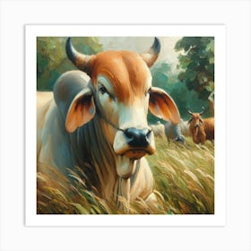 Brahman Bull Art Print