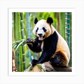 Panda Bear Eating Bamboo 9 Art Print