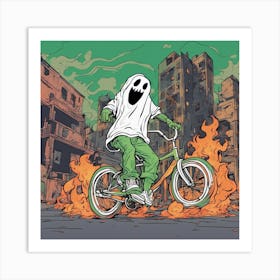 Ghost On A Bike Art Print