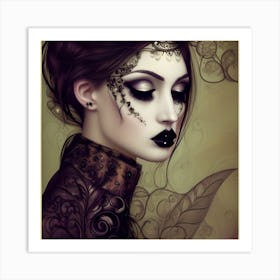 Beautiful Gothic Woman Art Print