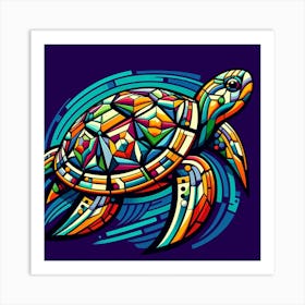 Geometric Art Turtle 2 Art Print