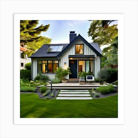 Small House With Green Lawn Art Print