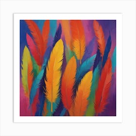 Colorful Feathers 1 Art Print