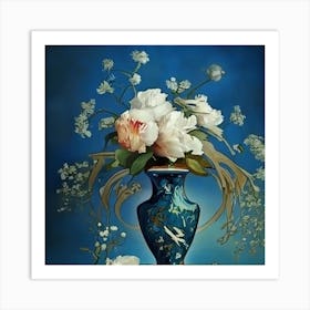 Peonies In A Vase Art Print