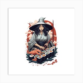 Samurai Sushi Art Print