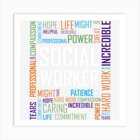 Social Worker And Men Gift Art Print