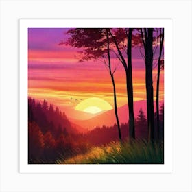 Sunset In The Mountains 108 Art Print