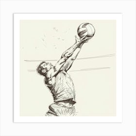 Volleyball Player Catching A Ball Art Print