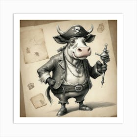 Pirate Cow 3 Art Print