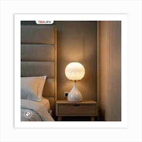 Room With A Bed And A Lamp Art Print