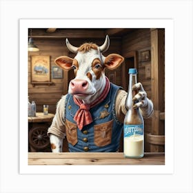 Cowboy Milk Art Print