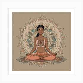 Meditating Woman Energy auras 1 Art Print