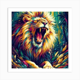 Lion In The Forest Art Print