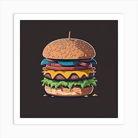 Burger Illustration Art Print