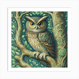 Owl In The Tree 1 Art Print