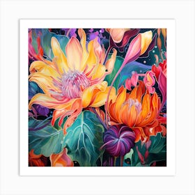 Lotus Painting Art Print