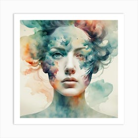 Watercolor Of A Woman 21 Art Print