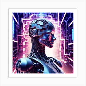 Futuristic Female Robot 10 Art Print