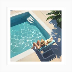 Day At The Pool paintings art print Art Print