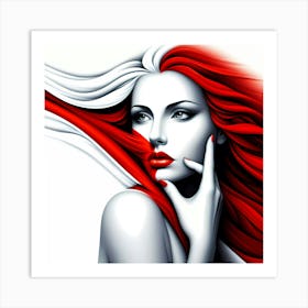 Beautiful Woman With Red Hair Art Print