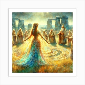 Druidess's Rite: Stonehenge Serenity Art Print