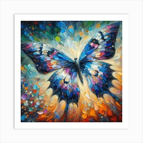 Bold Colourful Acrylic Style Butterfly II Art Print