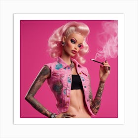 Bad Girl Tattoo Pomp Barbie Art Print