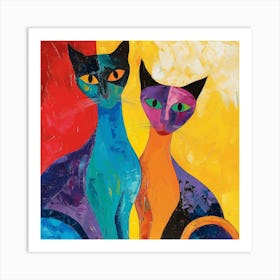 Kisha2849 Burmese Cats Colorful Picasso Style No Negative Space F6963741 6ead 4607 B4e8 3d798b63526c Art Print