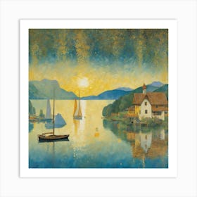 On Lake Attersee, Gustav Klimt 23 Art Print