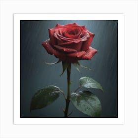 Raindrops On A Rose Art Print