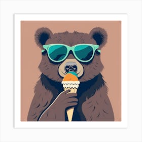 Bear Eating Ice Cream Art Print