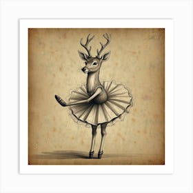 Ballerina Deer 1 Art Print