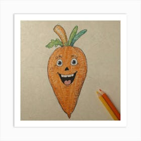 Carrot Face 1 Art Print