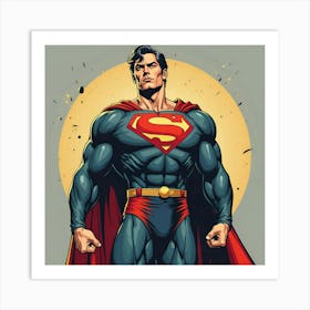 Ultra detailed illustration of Superman posing, 1 Art Print