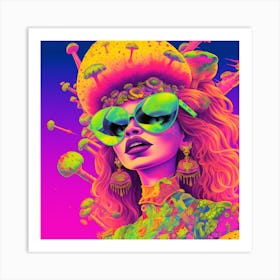 Psychedelic Girl 1 Art Print