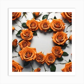 Orange Roses In A Circle 1 Art Print