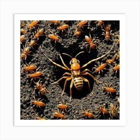 Ants Insects Colony Worker Queen Soldier Antennae Mandibles Exoskeleton Legs Thorax Abdom (5) Art Print