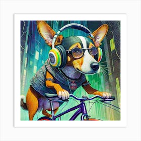 Dog On A Bike Art Print