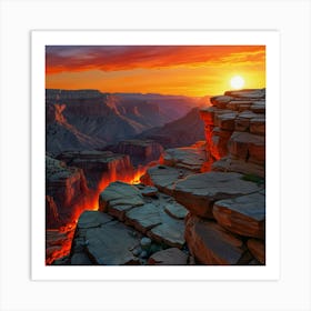 Sunset At Grand Canyon Art Print