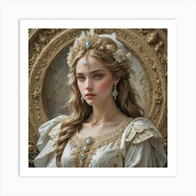 Beautiful Angel Like Face Of European Origin Women Art Print