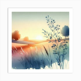 Watercolor Landscape Painting 35 Art Print