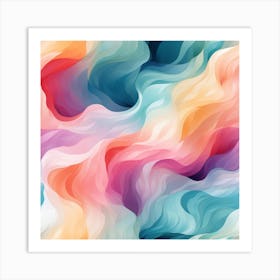 Watercolour Waves Art Print